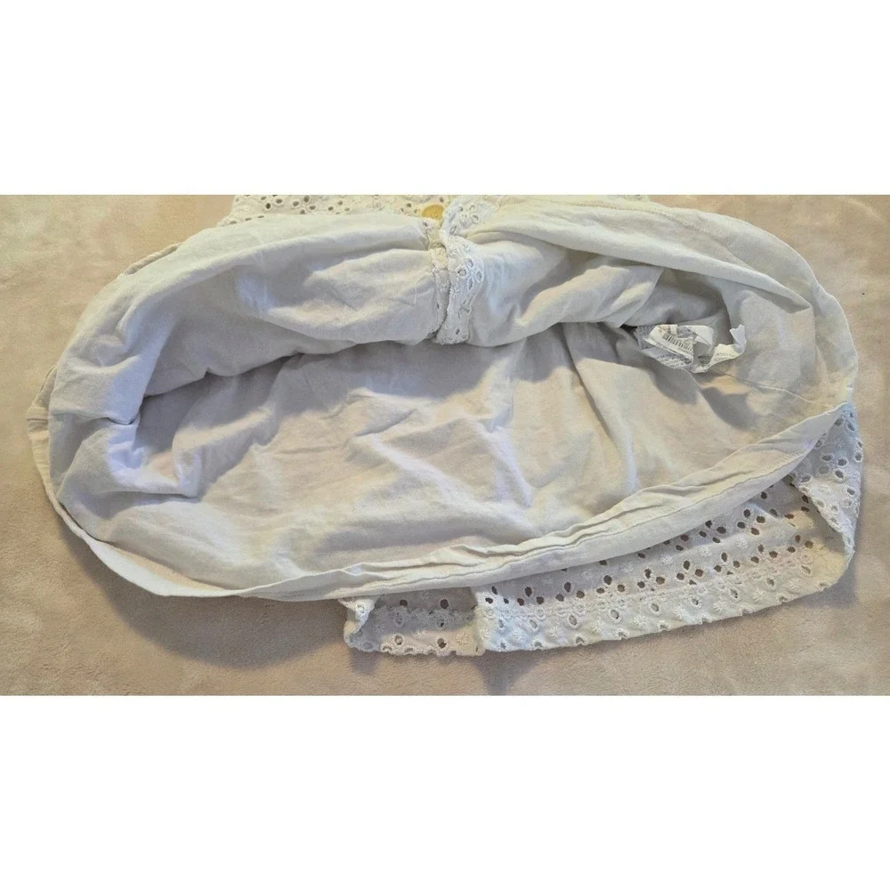 ZARA Kids White‎ Cotton Button Front Eyelet Dress Size 6 Cottagecore Summer